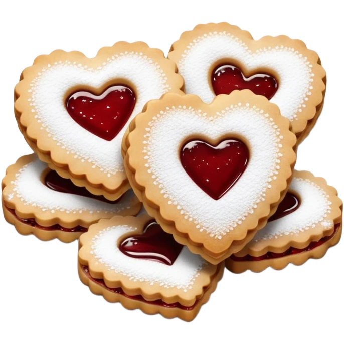 Heart shaped linzer cookies emoji
