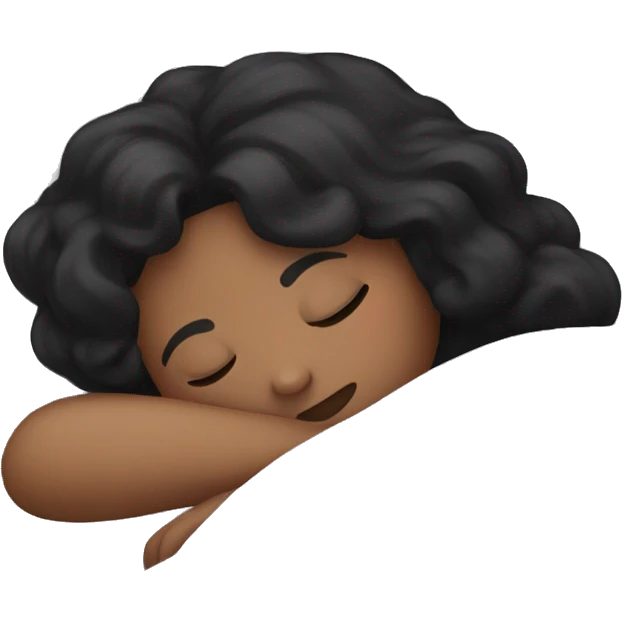 Black haired girl sleeping emoji