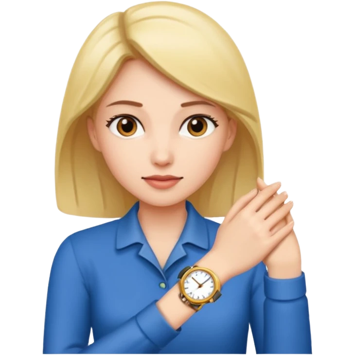 woman checking watch emoji