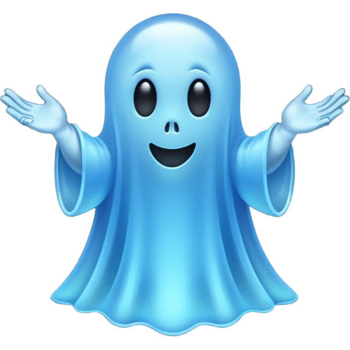 Glitter Blue Ghost emoji