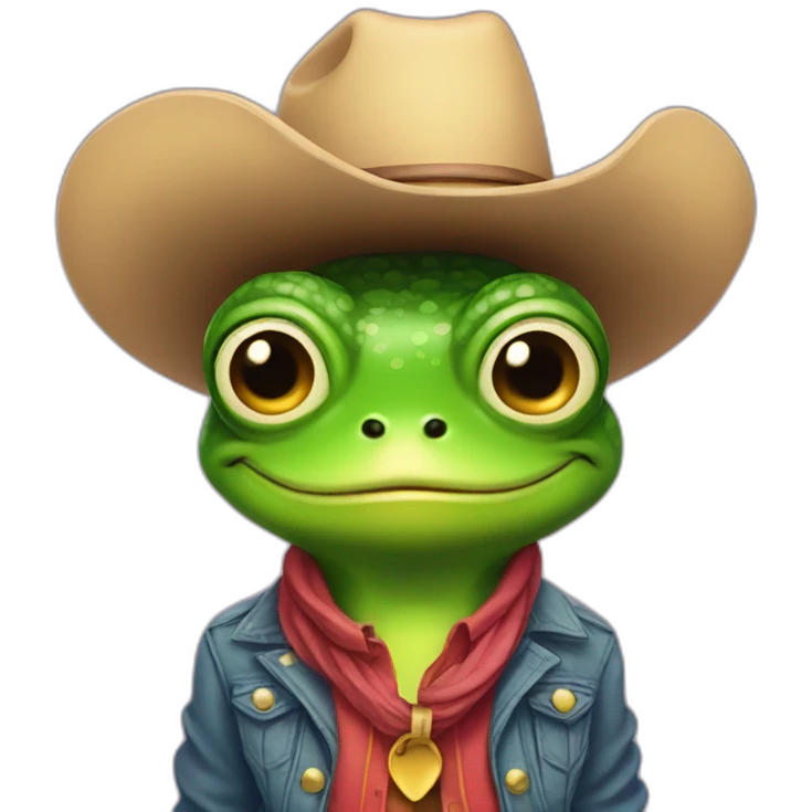 rainbow frog cowboy lgbt emoji