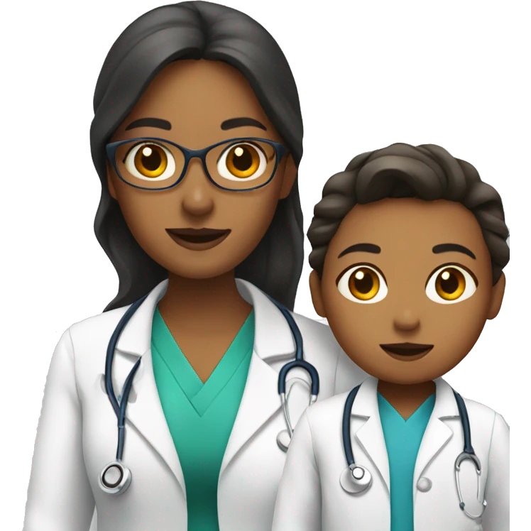 woman doctor with child emoji