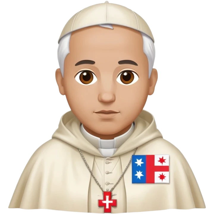 The pope wearing a robe with a Chicago flag emoji