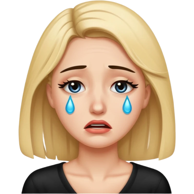 Beautiful lady crying emoji
