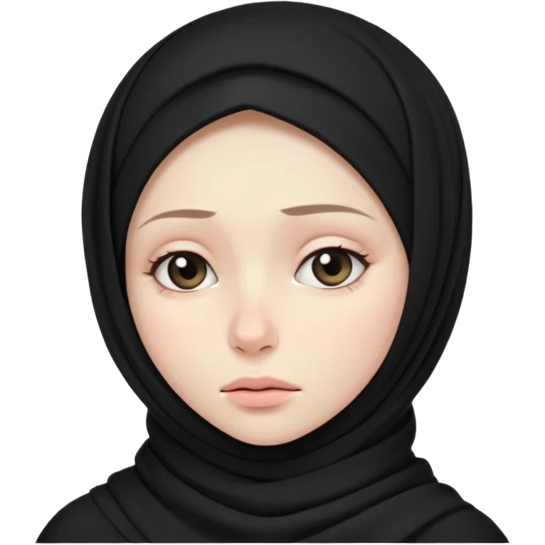 sick and tired woman in black hijab more expressive and cuter style of drawing emoji