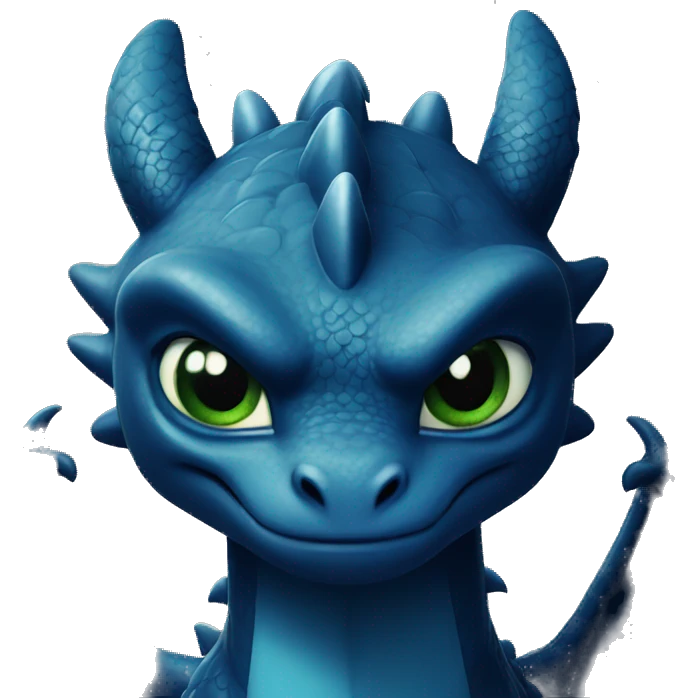 Serious dragon as night fury emoji