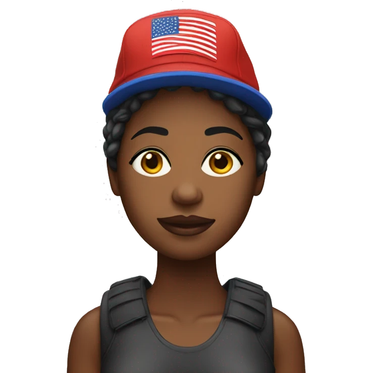 Black woman in MAGA hat emoji