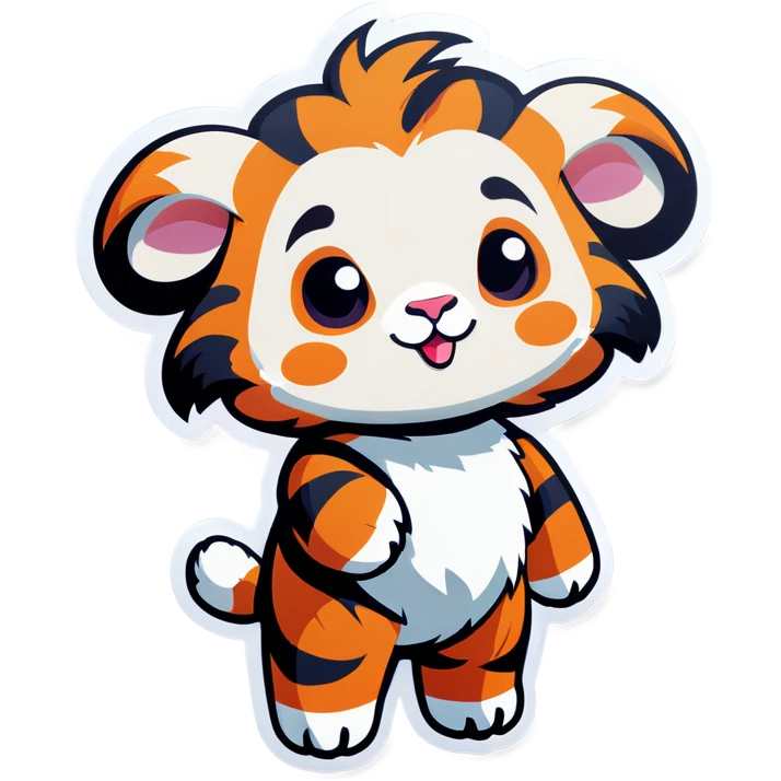A lamb dressed as a tiger emoji