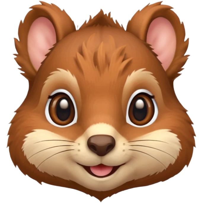 squirrel head, cute, smile, big eyes emoji