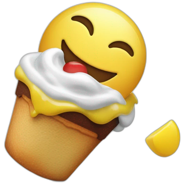 Macron mange une glace emoji