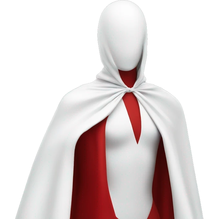 faceless white mannequin flying red cape without hood emoji