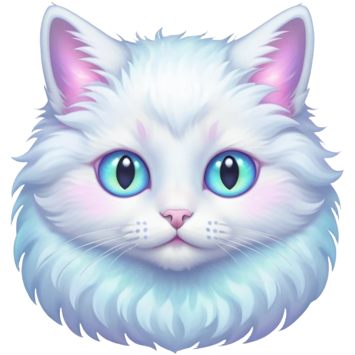 pastel angel cat with 6 eyes emoji