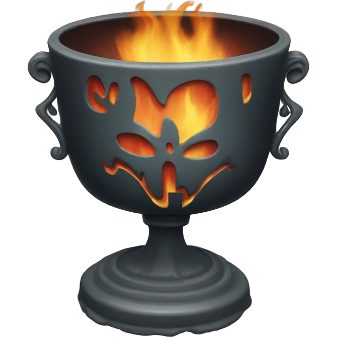 goblet of fire with flames coming up emoji