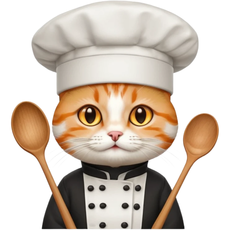 Cat with chef het and with spoon emoji
