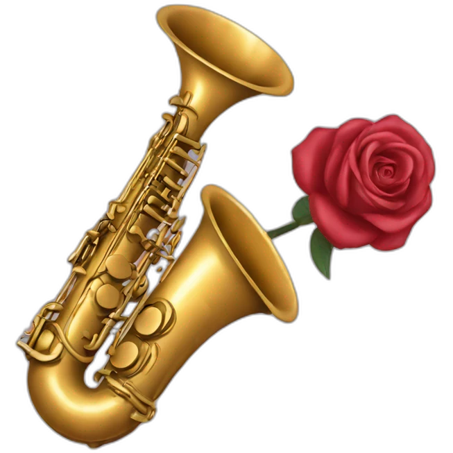 Roses and saxophones emoji