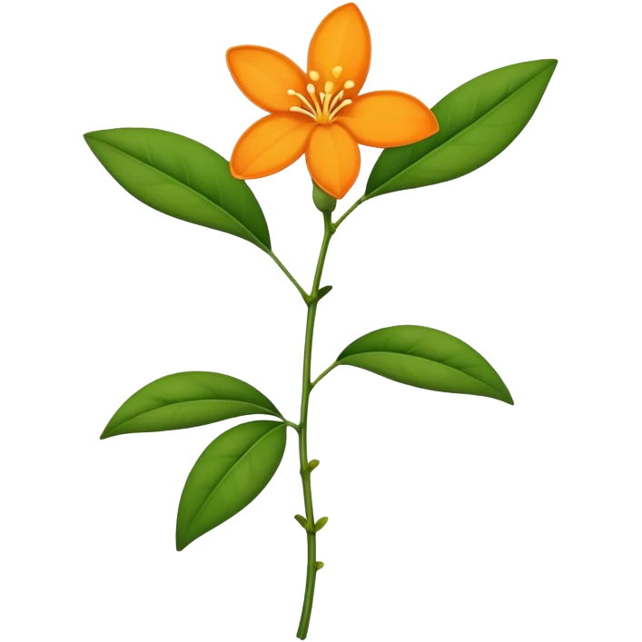single Orange Jasmine, straight stem emoji