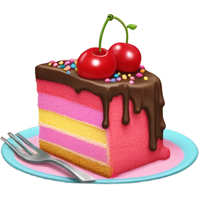 Cartoon Slice of cake emoji