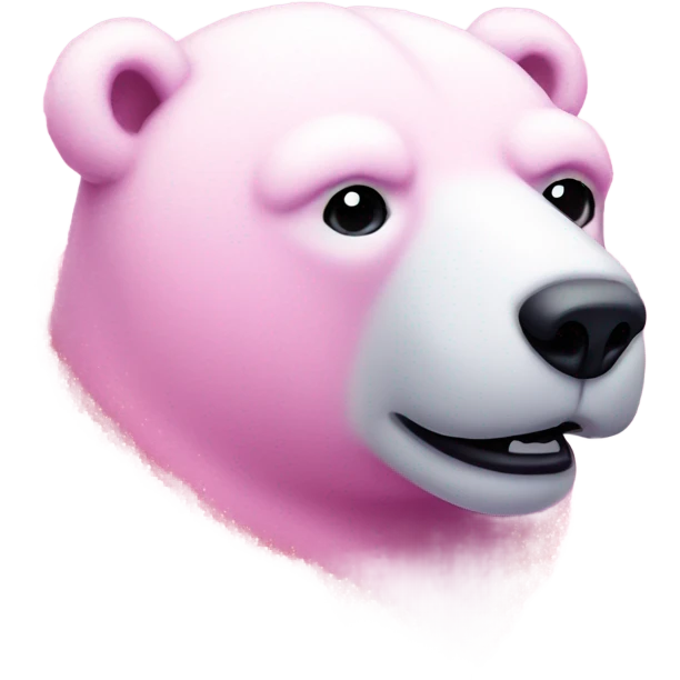 Pink full polar bear lying down with glitter emoji