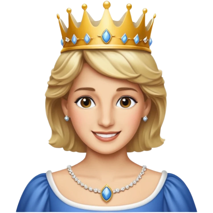 content face, Princess Diana with a crown emoji
