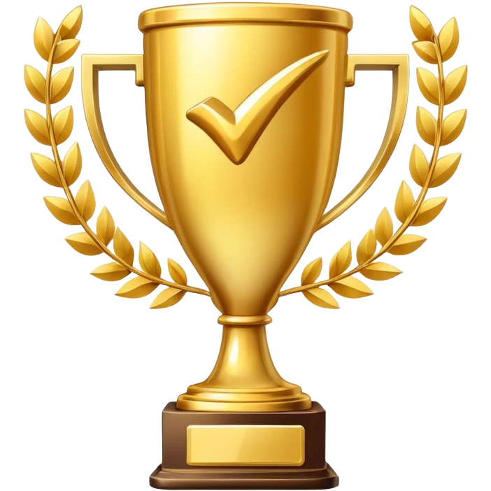 achievement goal with trophy and checkmark emoji