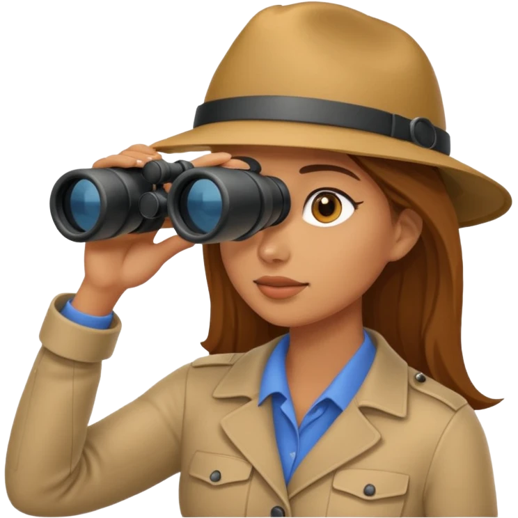 a woman looking into binoculars emoji