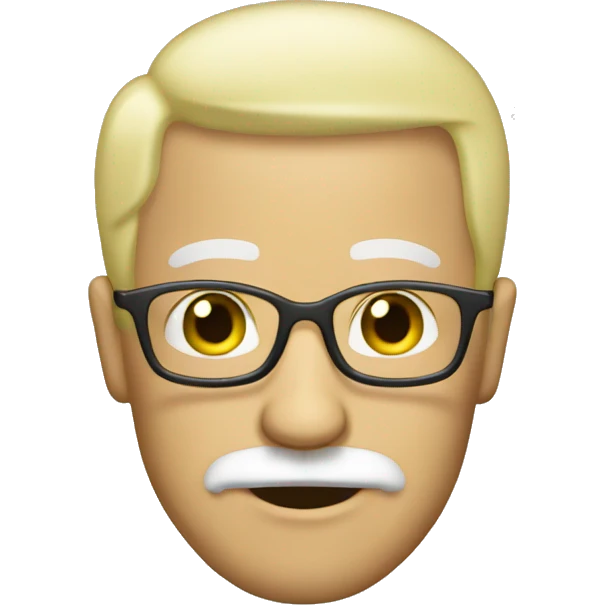 Create a bald man with a blond mustache who aing emoji