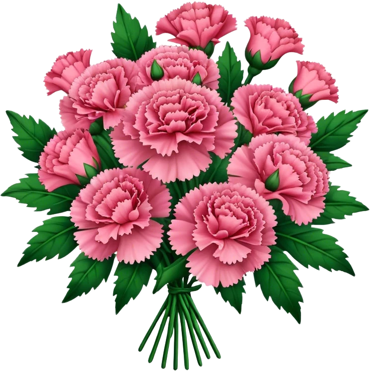 carnations big bouquet, more leaf emoji