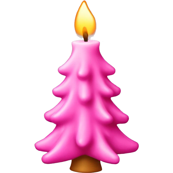 Pink Christmas tree candle  emoji