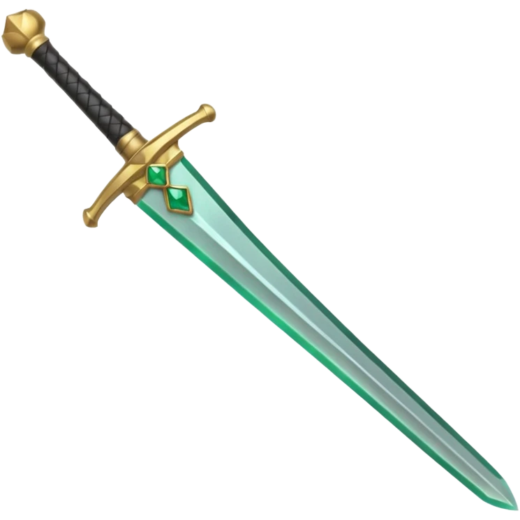 simple single sword with dull plain blade and simple hilt, only color is a gemstone in the hilt, emoji style emoji