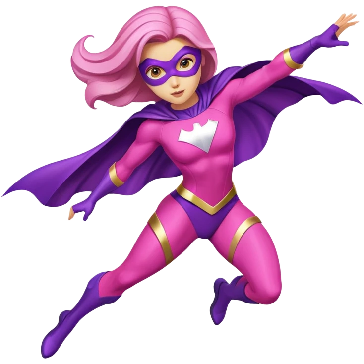 pink violet woman superhero flying emoji