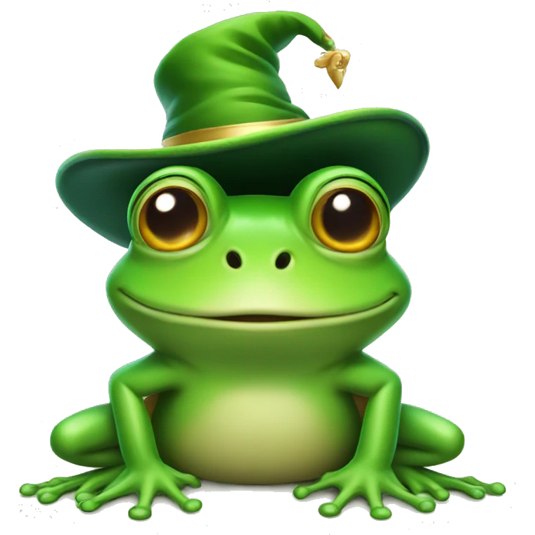 Frog with magic hat emoji