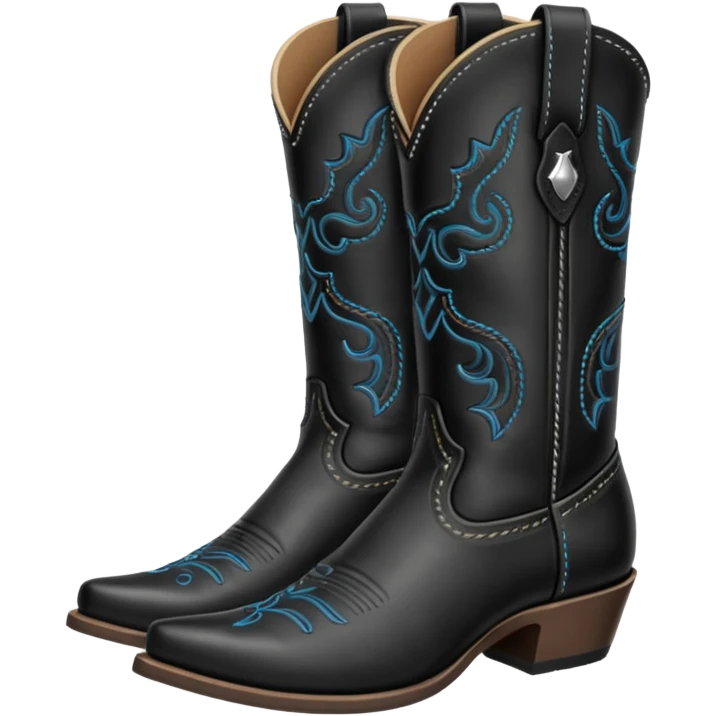 black cowboy boots emoji