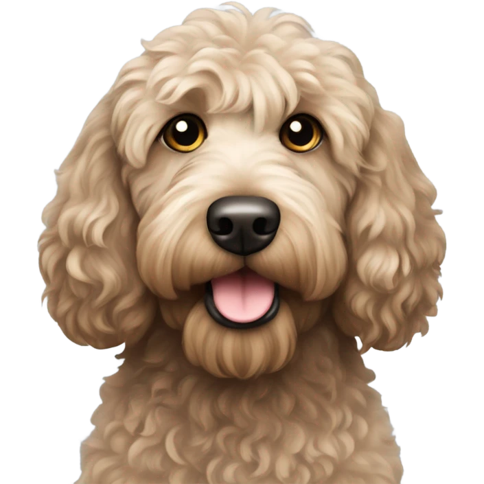 Australian labradoodle with black curly hair emoji