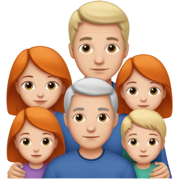 нарисую папу с 4 детьми emoji