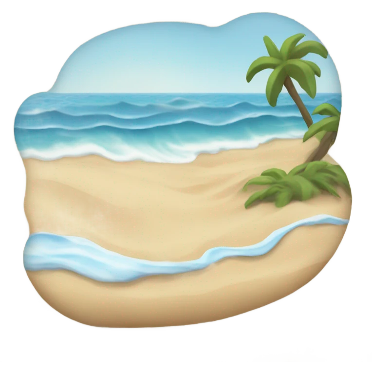 A beach and sea emoji
