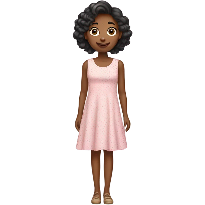 Girl wearing brand “Dress By Stesha” emoji