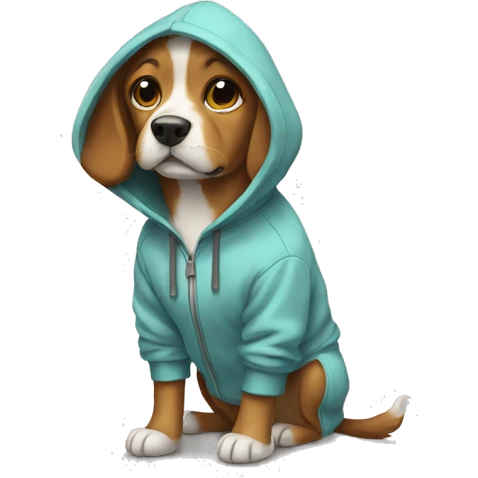 Dog wearing a hoodie emoji