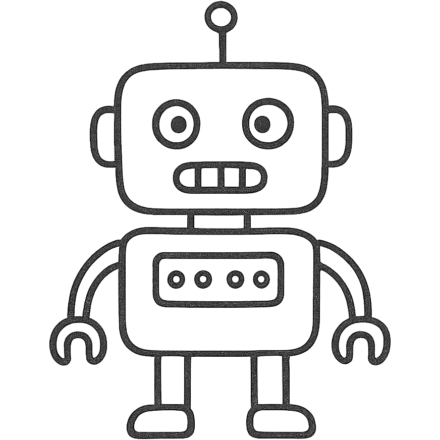 robot icon in hand drawn style emoji