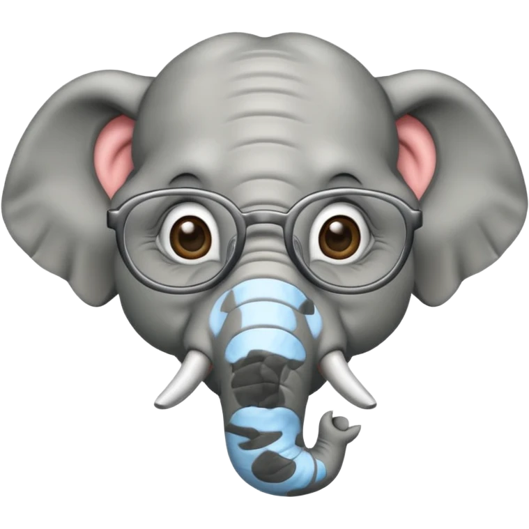 gözlüklü filler emoji