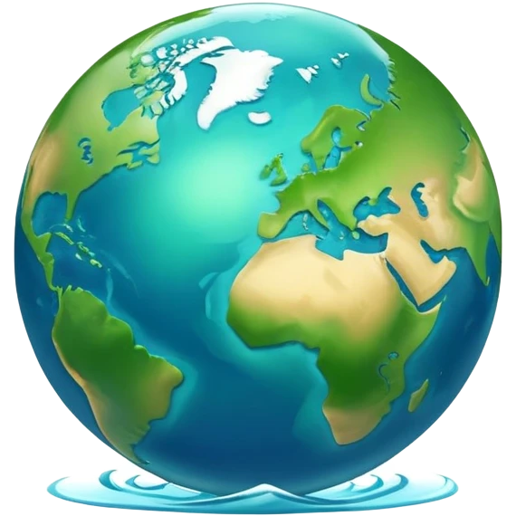 Earth globe with green continents forming a stylized artistic number 812, blue oceans, iOS emoji style, similar to previous design emoji