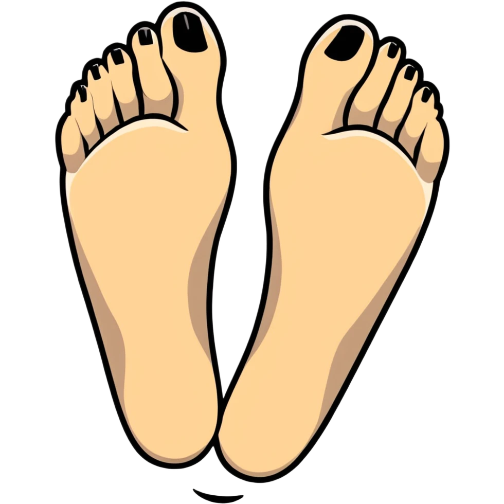 female foot sole with toes spread wide apart emoji