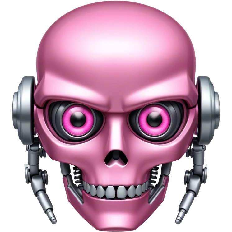 pink terminator with pink robotic eye emoji
