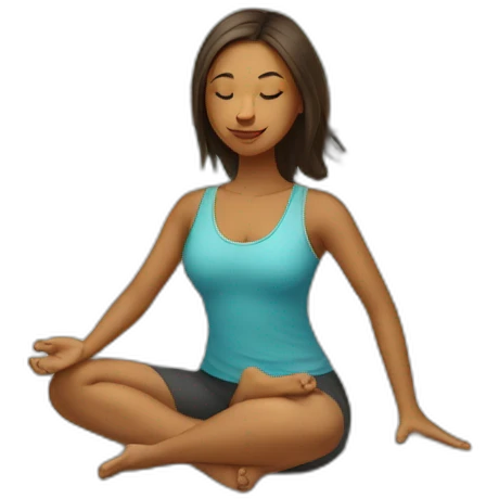 A girl in the dog yoga position on her bed emoji