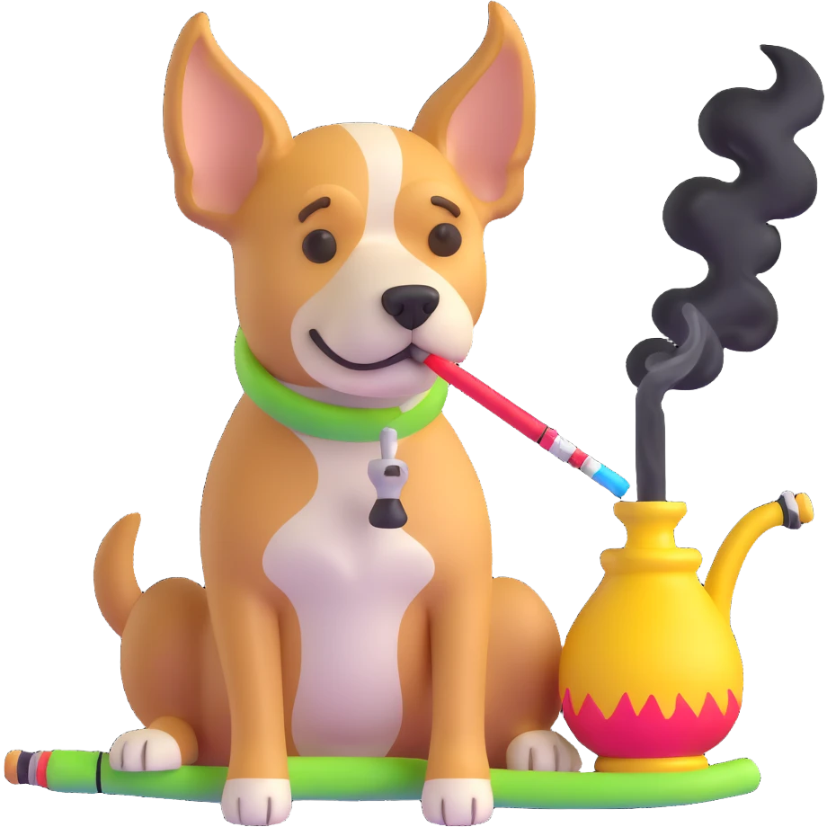 dog smoking shisha emoji