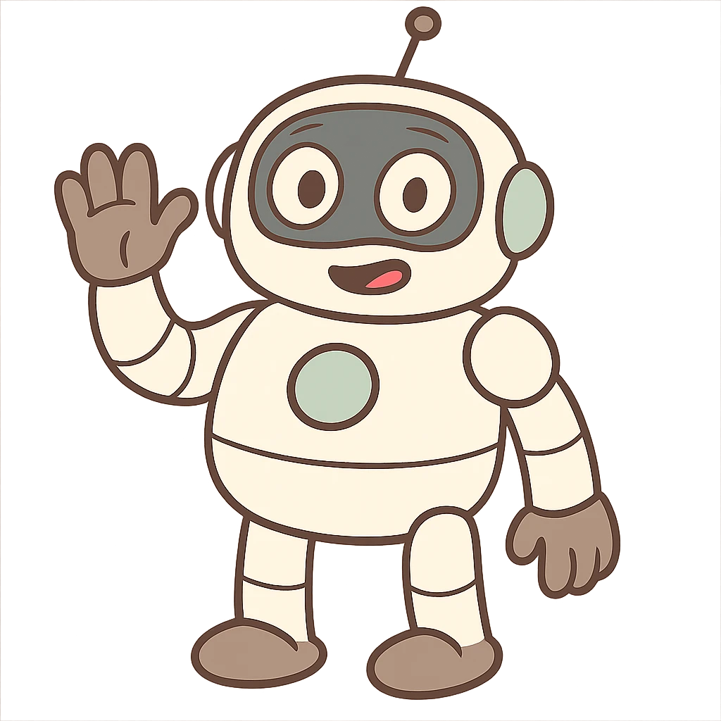 ai robot, cartoon style, cute, round shapes emoji