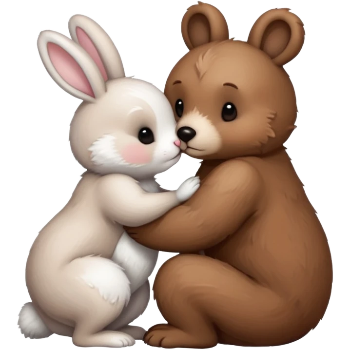 A bear kissing a bunny emoji