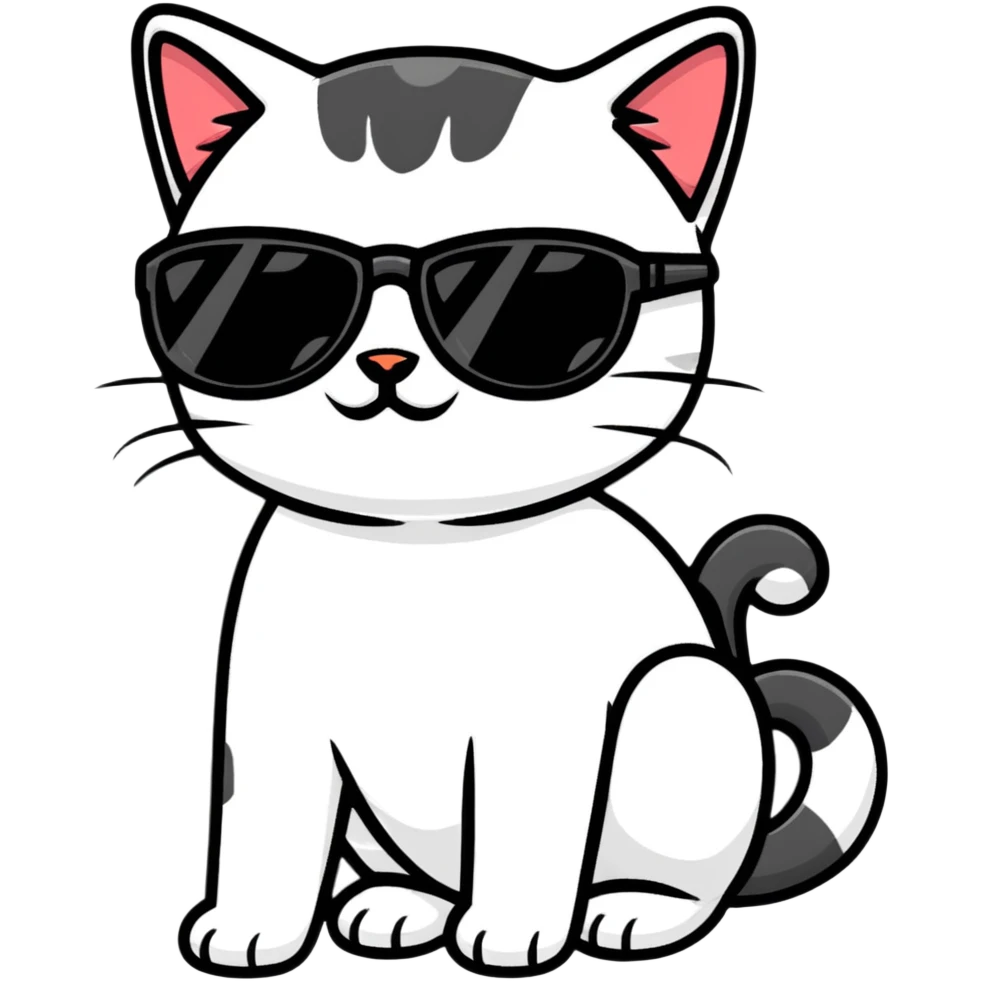 Cat with sunglasses emoji