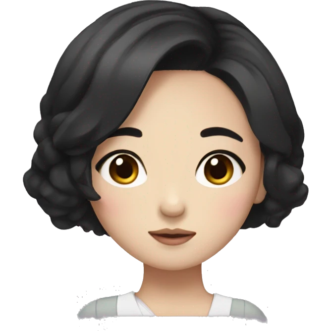 Korean Girl with Medium Black Hair and Makeup emoji