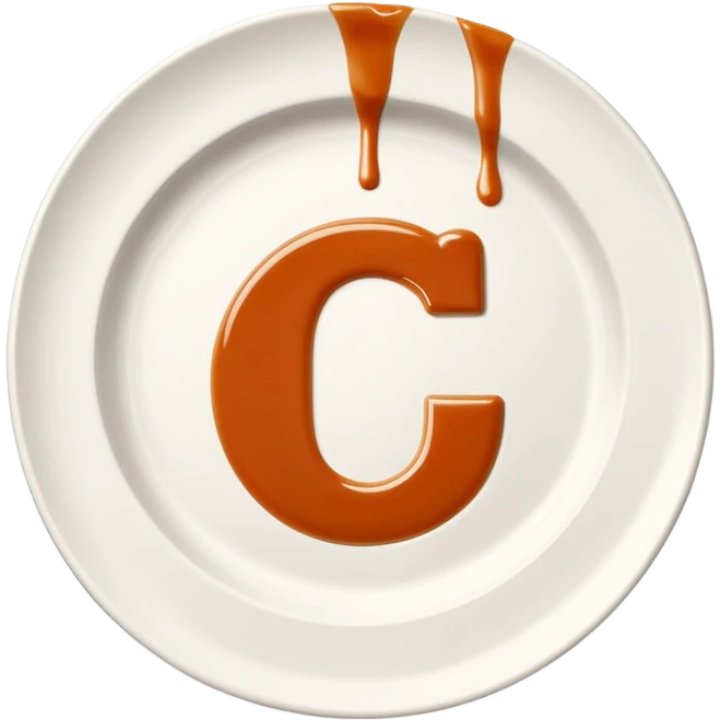 A modern icon of a white ceramic plate with a refined sauce drizzle shaped like the letter C, subtly expressing the CatchTable brand identity. Use a sleek, minimal style.
The sauce drizzle should thin and include a color #FF3D00.
Soft shadows, simple lines, high-end visual mood. emoji