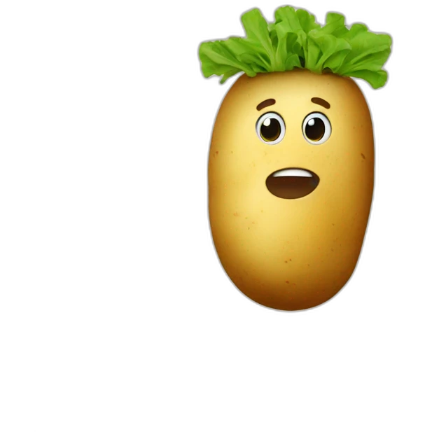 Potato fry going to school emoji